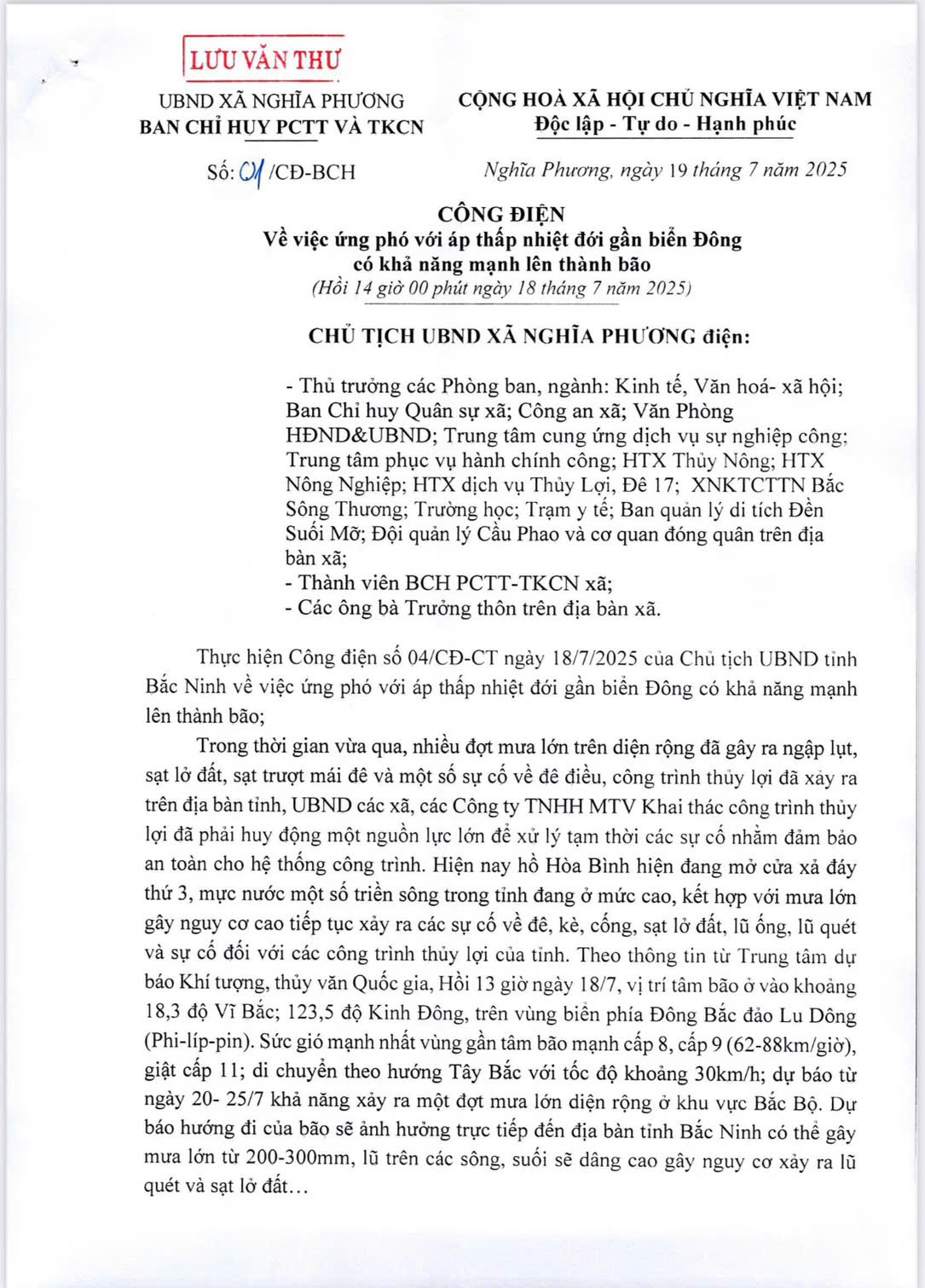 CÔNG ĐIÊN PHÒNG CHỐNG BÃO WIPHA